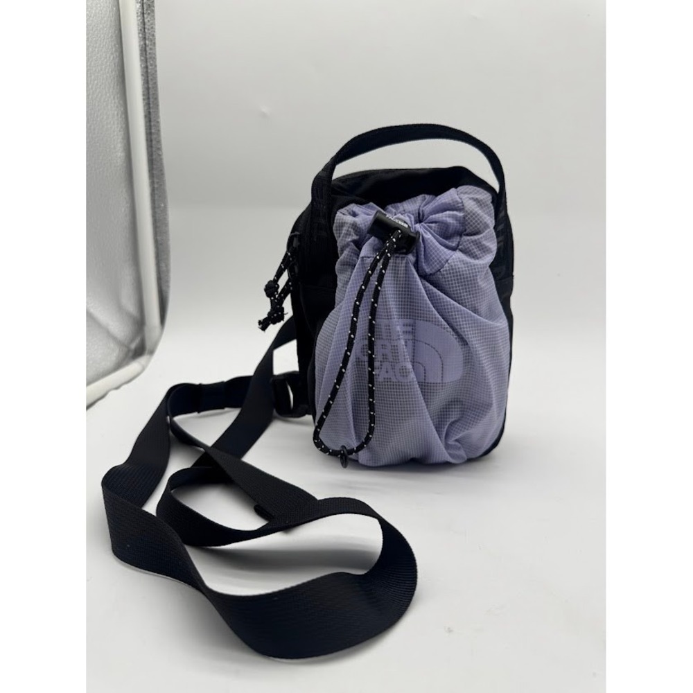 The North Face Bozer Cross Body Bag Black Lavender Ripstop Cinch Small Messenger
